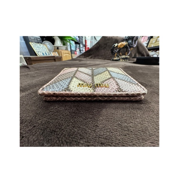 Miu Miu Multicolor Python Leather patchwork Wallet - Picture 3 of 7